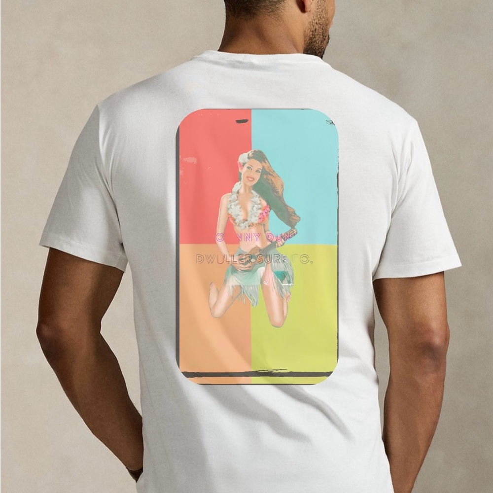 White T-Shirt with Colorful Graphic